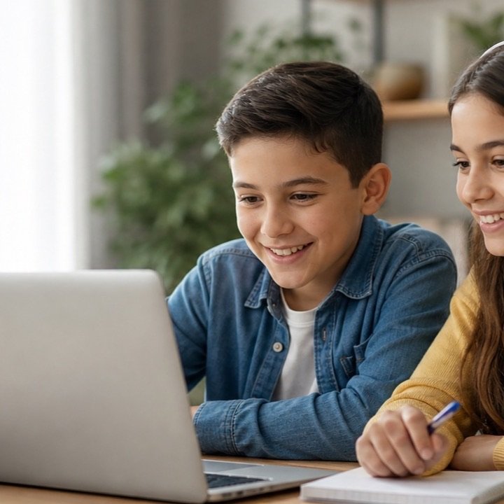 Estudiantes de Orbis en clase de inglés online